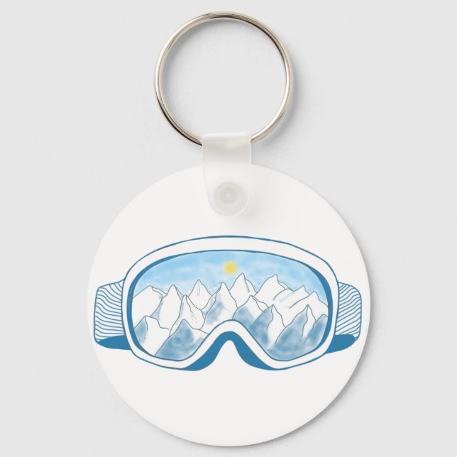 Ski Goggles Illustration  Keychain (Front)