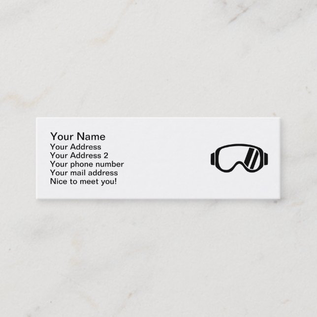 Ski goggles mini business card (Front)