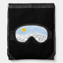 Ski Goggles Mountain View Illustration  
