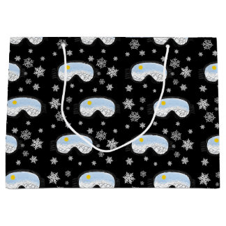 Ski Goggles Mountain View Snowflakes Black   Large Gift Bag