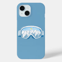 Ski Goggles Mountains Reflections Illustration