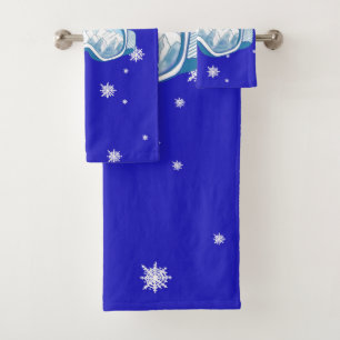 Ski Goggles Snowflake Dance   Bath Towel Set