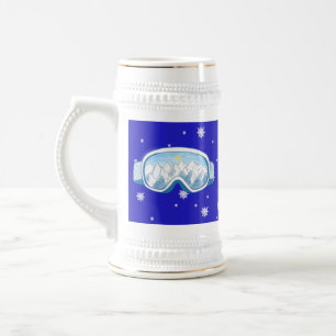 Ski Goggles Snowflake Dance Beer Stein