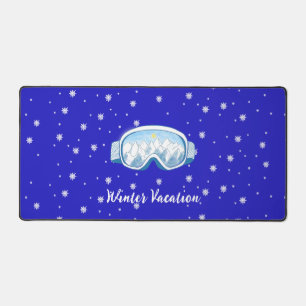 Ski Goggles Snowflake Dance  Customized Vacation  Desk Mat