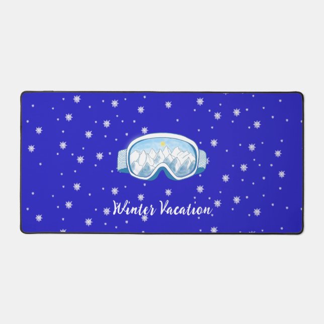 Ski Goggles Snowflake Dance  Customized Vacation  Desk Mat (Front)