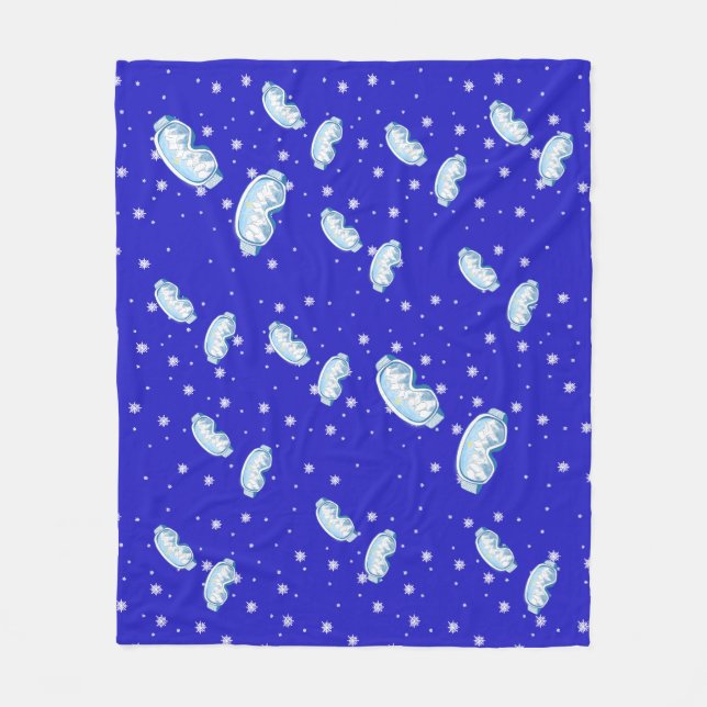 Ski Goggles Snowflake Dance   Fleece Blanket (Front)