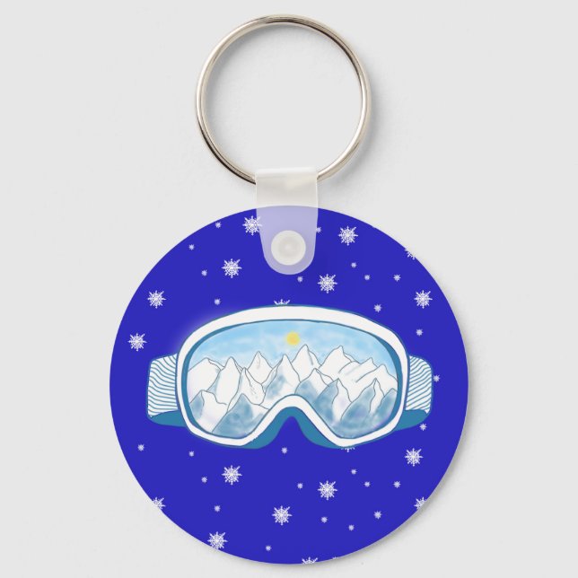 Ski Goggles Snowflake Dance  Keychain (Front)