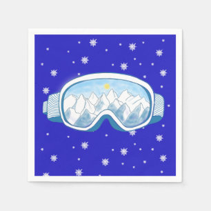 Ski Goggles Snowflake Dance Napkin