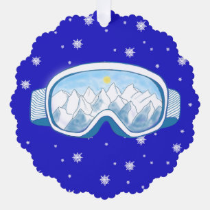 Ski Goggles Snowflake Dance   Ornament Card