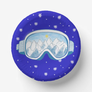 Ski Goggles Snowflake Dance Paper Plate