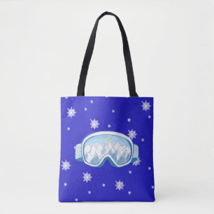 Ski Goggles Snowflake Dance   Tote Bag