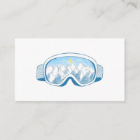 Ski Goggles With Reflection of Mountains  