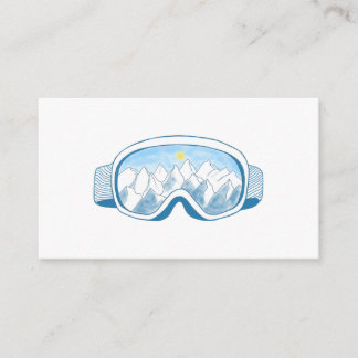 Ski Goggles With Reflection of Mountains Enclosure Card