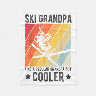 Ski grandpa like a regular grandpa but cooler ski fleece blanket