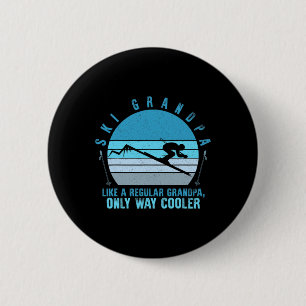 Ski Grandpa Skier Mountain Snow Skiing Grandpa Sno 2 Inch Round Button