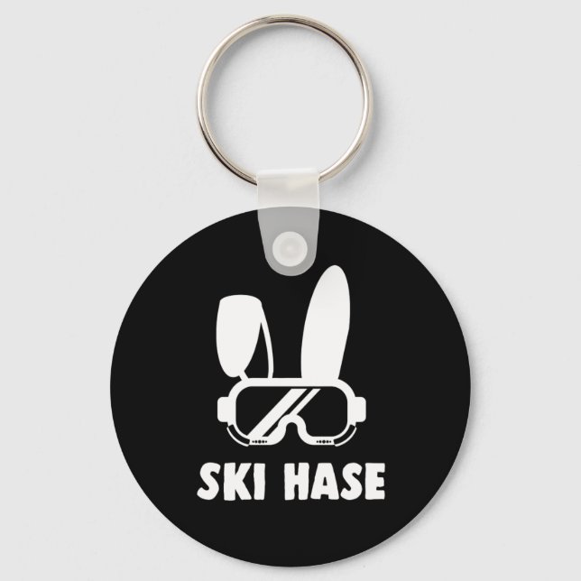 Ski Hase Skiing Cool Winter Sports Gift Keychain (Front)