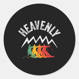 Ski Heavenly California Retro Skiing Lake Tahoe Ca Classic Round Sticker