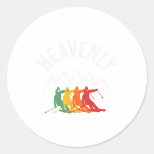 Ski Heavenly California Retro Skiing Lake Tahoe Ca Classic Round Sticker