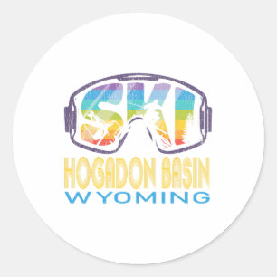 Ski Hogadon Sin Wyoming Skiing Vacation Classic Round Sticker