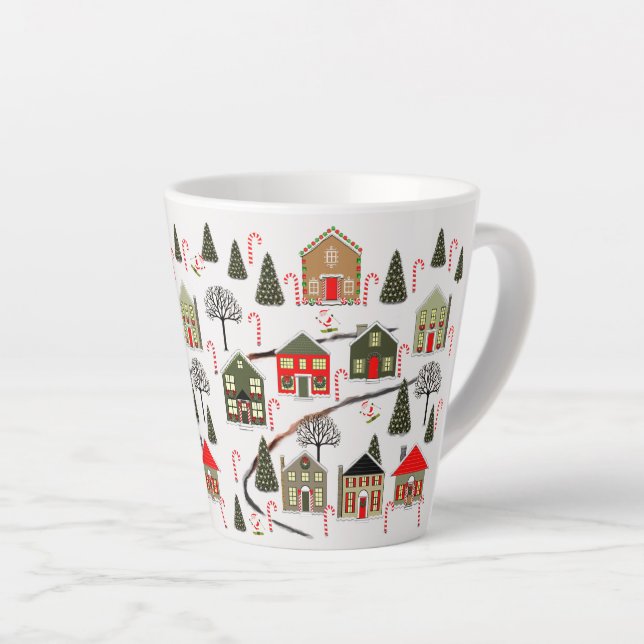 Ski Holiday Village Latte Mug (Right Angle)