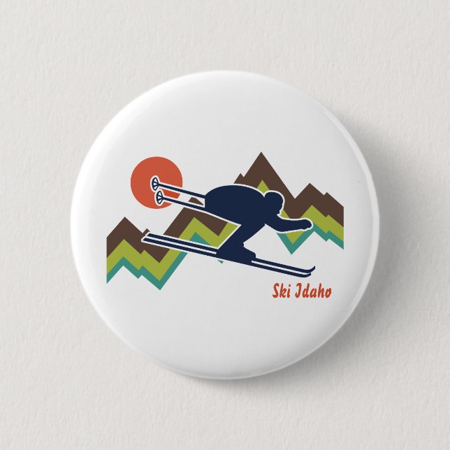 Ski Idaho 2 Inch Round Button (Front)