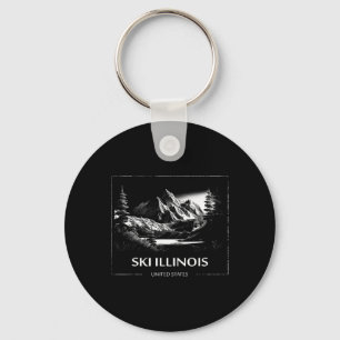 Ski Illinois United States Ski Skiing Skier  Keychain