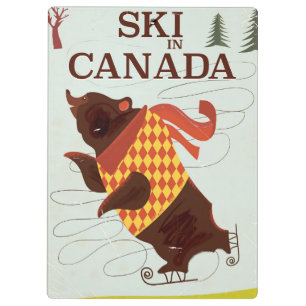 Ski in Canada vintage travel poster Clipboard