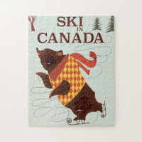 Ski in Canada vintage travel poster