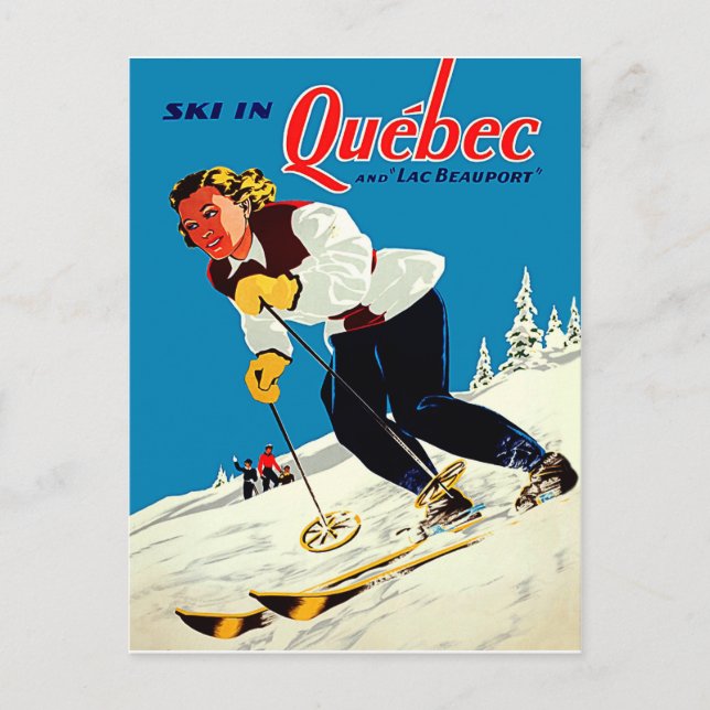 Ski in Quebec Postcard (Front)