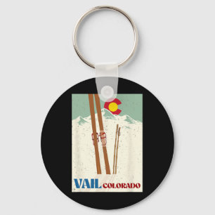 Ski In Vail Colorado Rocky Mountains Skiing Vacati Keychain