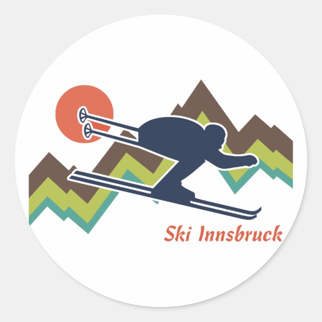 Ski Innsbruck Classic Round Sticker (Front)