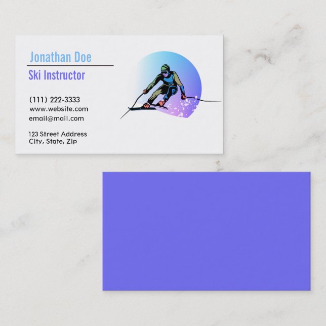 Ski Instructor Business Card (Front/Back)