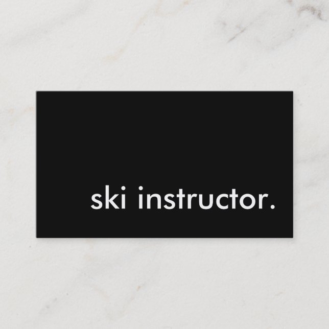 ski instructor. business card (Front)