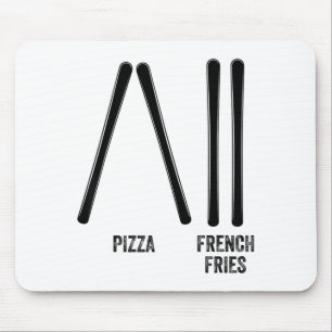 Ski instructor pizza & french fries how to mouse pad