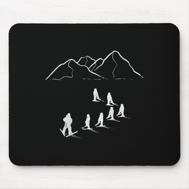 Ski Instructor Skiing Backcountry Skier Telemark W Mouse Pad (Front)