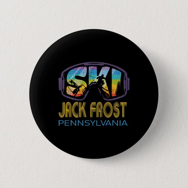 Ski Jack Frost Pennsylvania Skiing Vacation  2 Inch Round Button (Front)