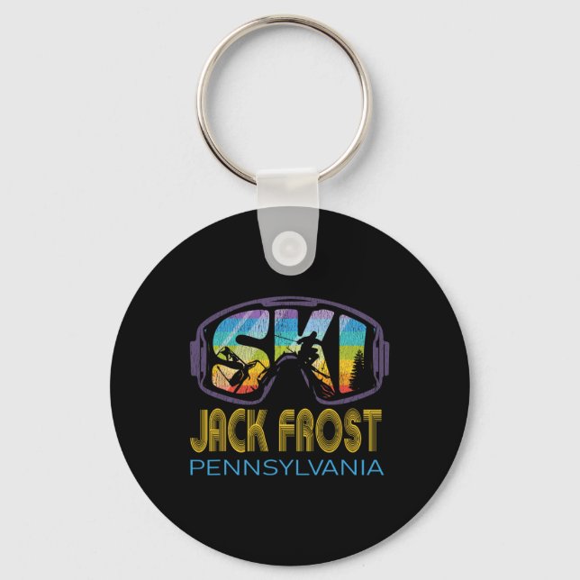 Ski Jack Frost Pennsylvania Skiing Vacation  Keychain (Front)