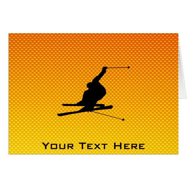 Ski jaune-orange de neige (Devant horizontal)