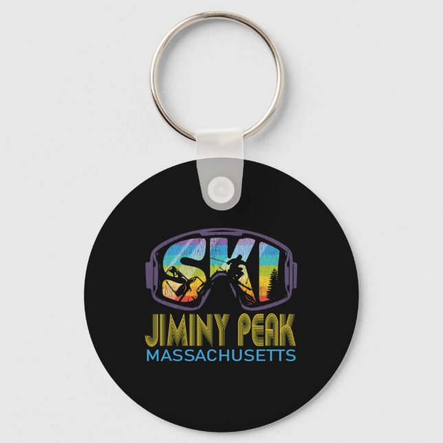 Ski Jiminy Peak Machusetts Skiing Vacation  Keychain (Front)