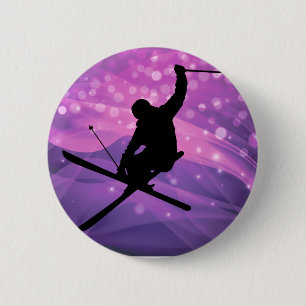 Ski Jump 2 Inch Round Button