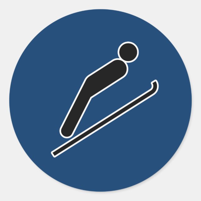 Ski Jump Classic Round Sticker (Front)