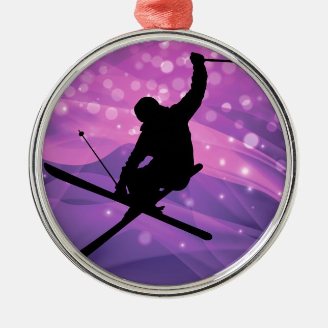 Ski Jump Metal Ornament (Front)