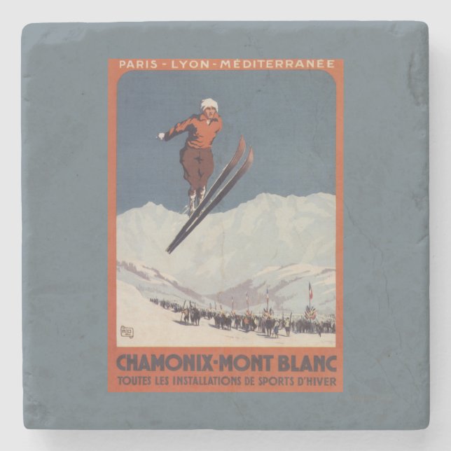 Ski Jump - PLM Olympic Promo Poster Stone Coaster (Front)