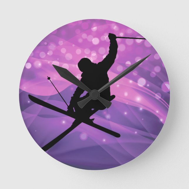 Ski Jump Round Clock (Front)