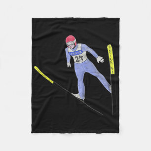 Ski Jumper Nordic Colour Winter Sports Fleece Blanket
