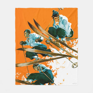 Ski Jumpers by Ski Weld Fleece Blanket