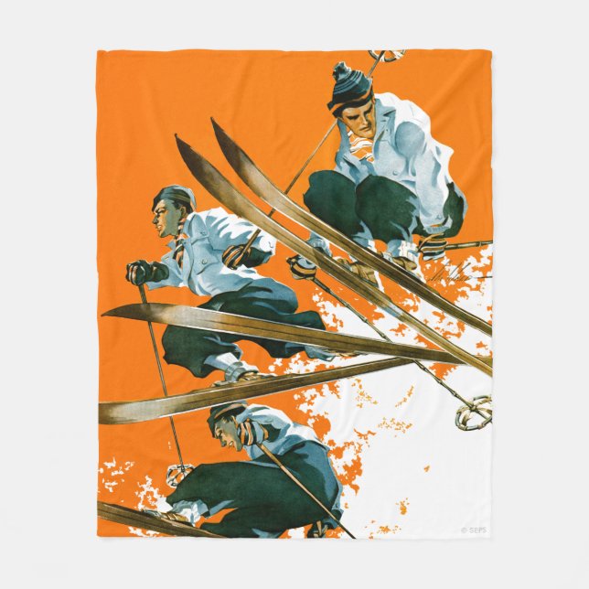 Ski Jumpers by Ski Weld Fleece Blanket (Front)