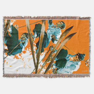 Ski Jumpers by Ski Weld Throw Blanket