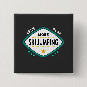 Ski Jumping 2 Inch Square Button