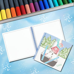 Ski jumping cow   Kid personalized sketchbook Notebook